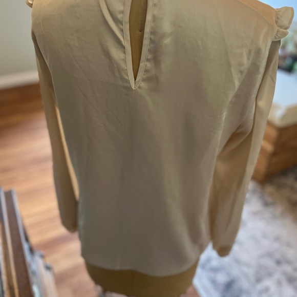 Sugar Lips champagne ruffle long sleeve women’s blouse medium - Picture 6 of 8